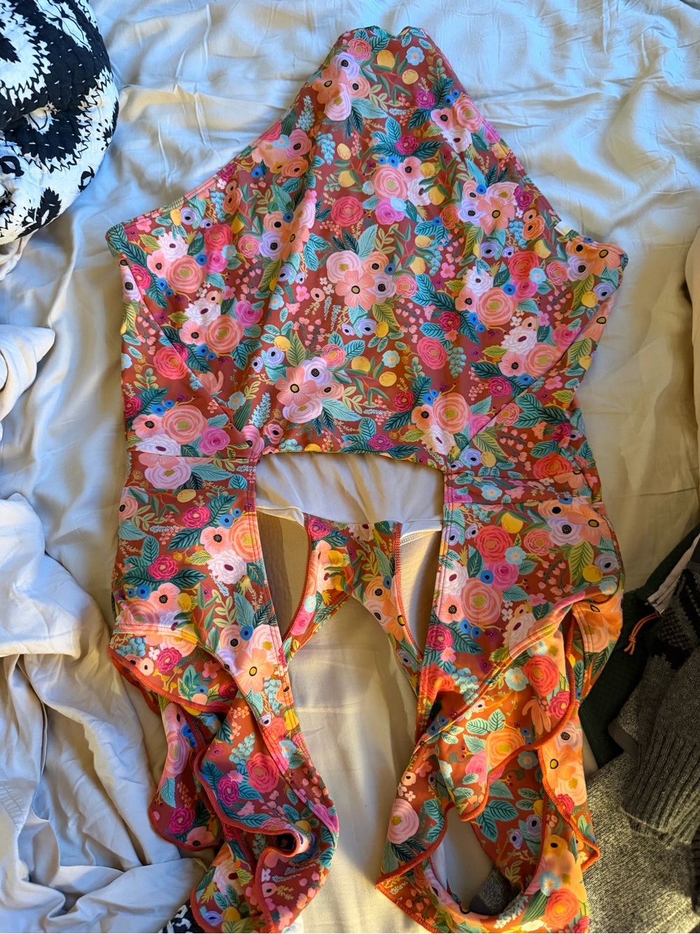 summersalt Coral Floral One-Piece with Ruffle Straps - Picture 3 of 4